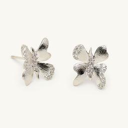 Brigitte earrings – Crystal Silver (Rhodium) Plated Brass
